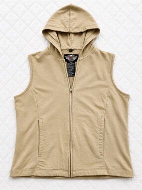 Harley-Davidson Beige Hooded Zip-In Liner Vest XL Removable Jacket Liner​